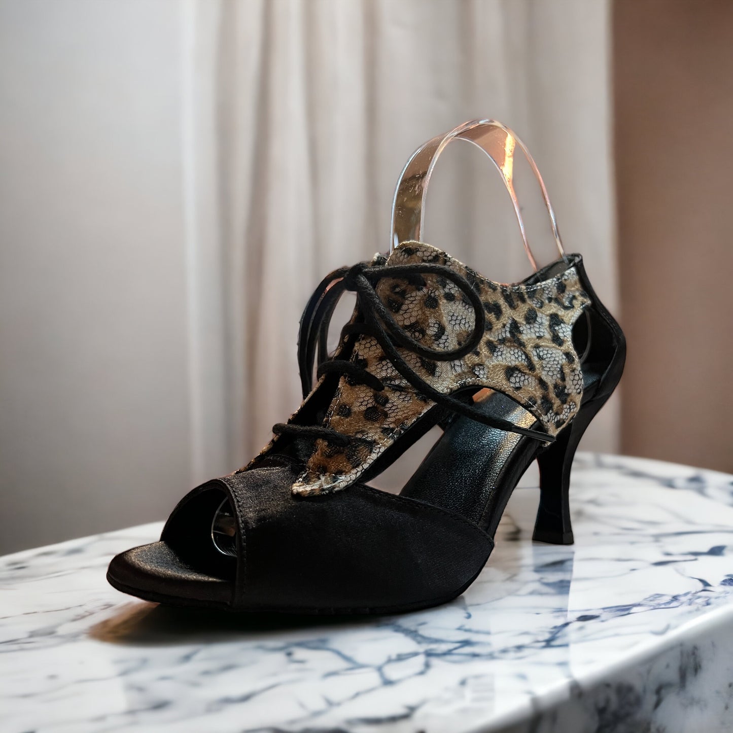 Libra Black Snakeskin 3" Black Heel